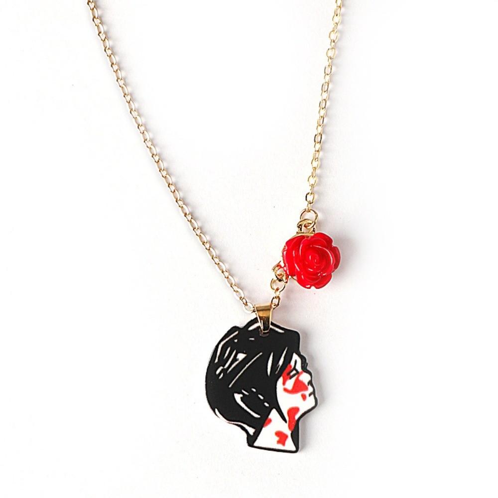 Rock Band My Chemical Romance Cosplay Necklace Music Band MCR Three Cheers Rose Unisex Choker Pendant Jewelry Accessories