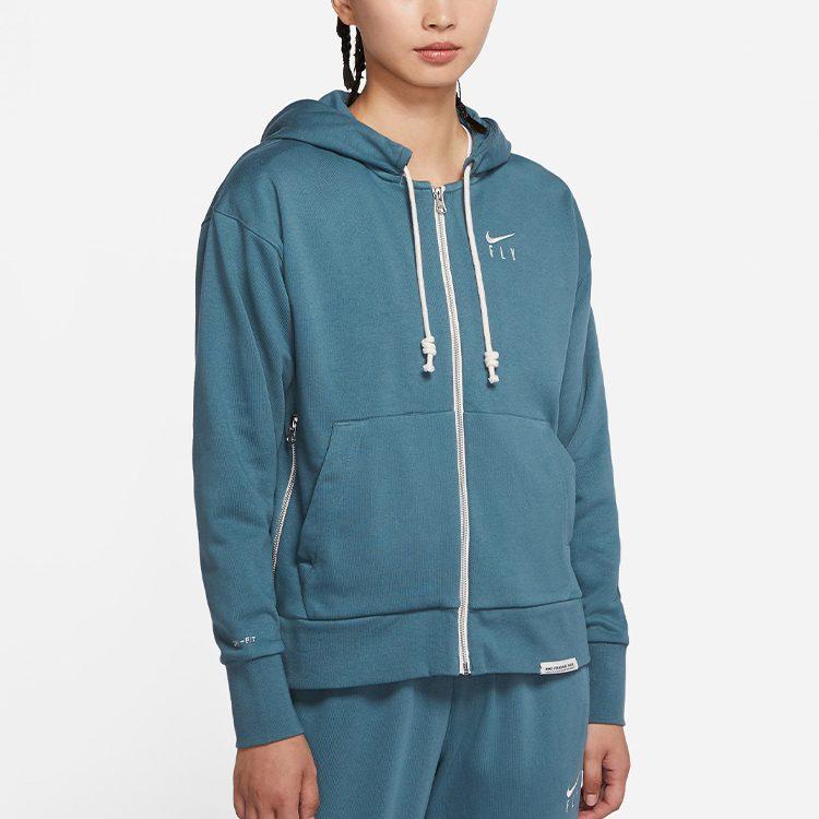 Nike Sweatshirts Women's Gray Green Hooded Moderate Regular CU3794-058