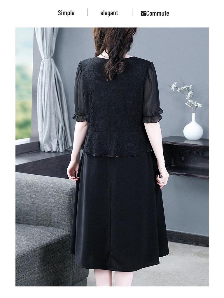 2025 Summer Fashion Plus Size Chiffon Two-Piece Slimming Dress for Women