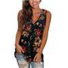 Chalecos de Verano para Mujer con Cuello en V, Estampado Vintage, Sin Mangas, Ajustados