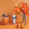 Fall Artificial Maple Leaf Stems, Fall Picks And Sprays With Orange Pumpkins Sunflower Heads Cones Berries,