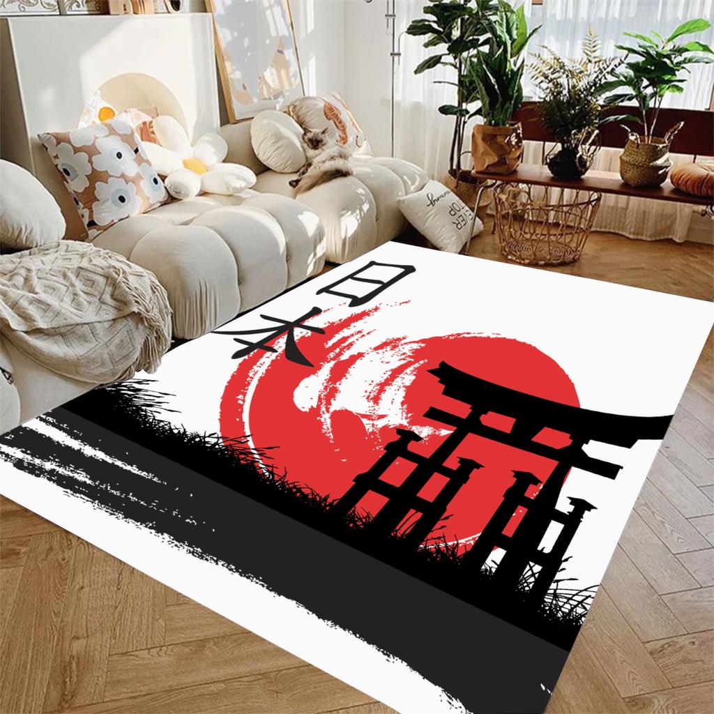 Beautiful Red Sunset Maiden Print Carpet Living Room Bedroom Decor Non-slip Parlor Floor Mat Surface Smooth Carpet Birthday Gift