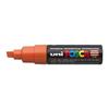 Marqueur POSCA PC8K 8mm Orange Foncé - UNIBALL - Pointe Biseautée - Part À L'eau