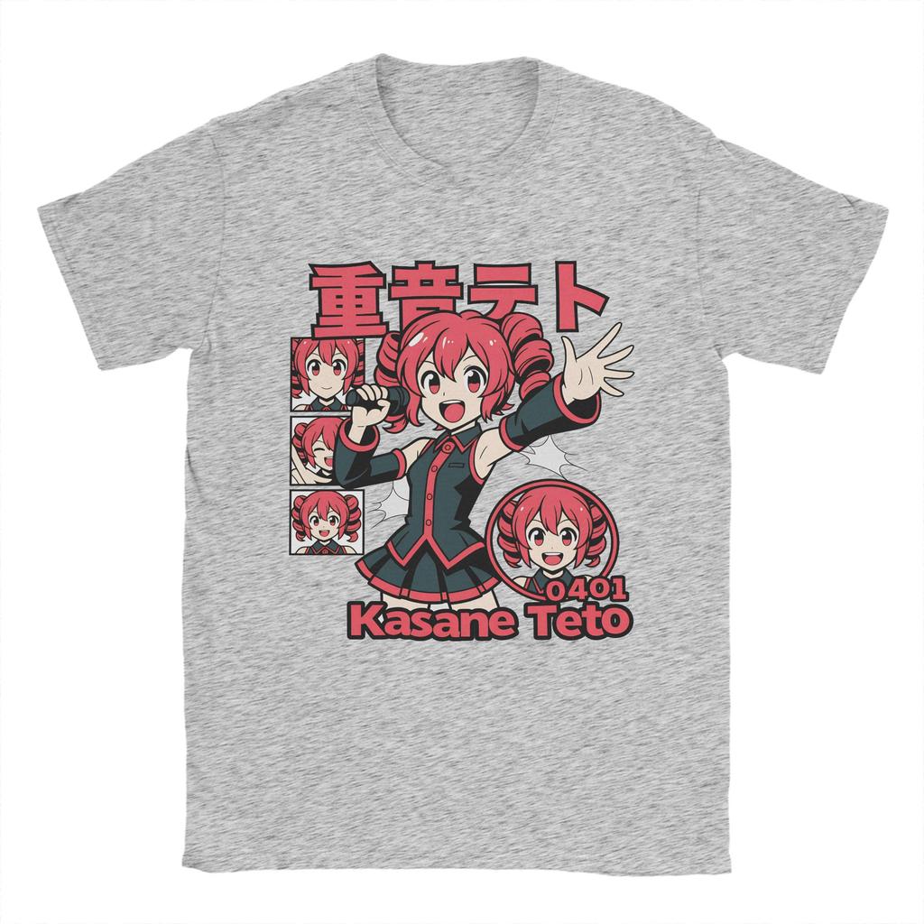 Kasane Teto Anime T-Shirt Sommer Baumwoll-T-Shirts Für Männer Trendiger Print T-Shirt Kurzarm Vintage T-Shirts