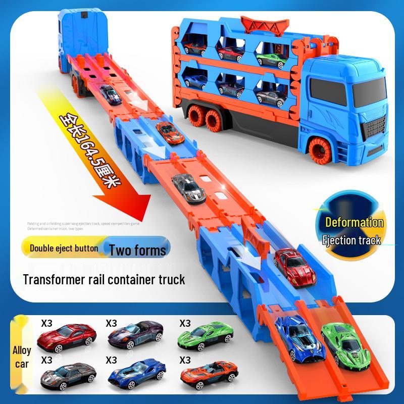 Folding Truck & Toy Car Race Track Set - Gift for Boys' Birthdays