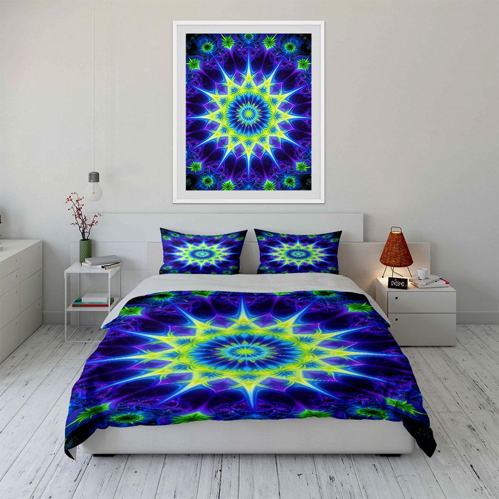 Bright Geometric Star Pattern. Bedding Sets Duvet Cover Sets Duvet Covers Pillowcases(1* Duvet Cover 2* Pillowcases Without Duvet Insert)
