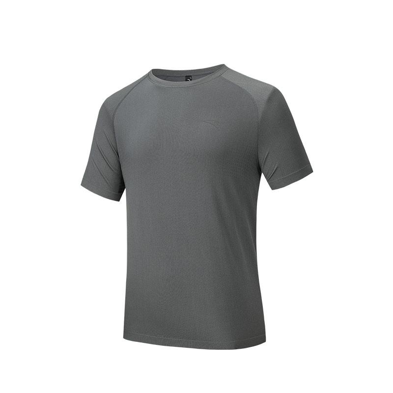 

Anta Comfortable Solid Color Casual Simple Versatile Sports Quick-Dry Thin Short Sleeve T-Shirt Men Tops Journey-Green 152525108-2
