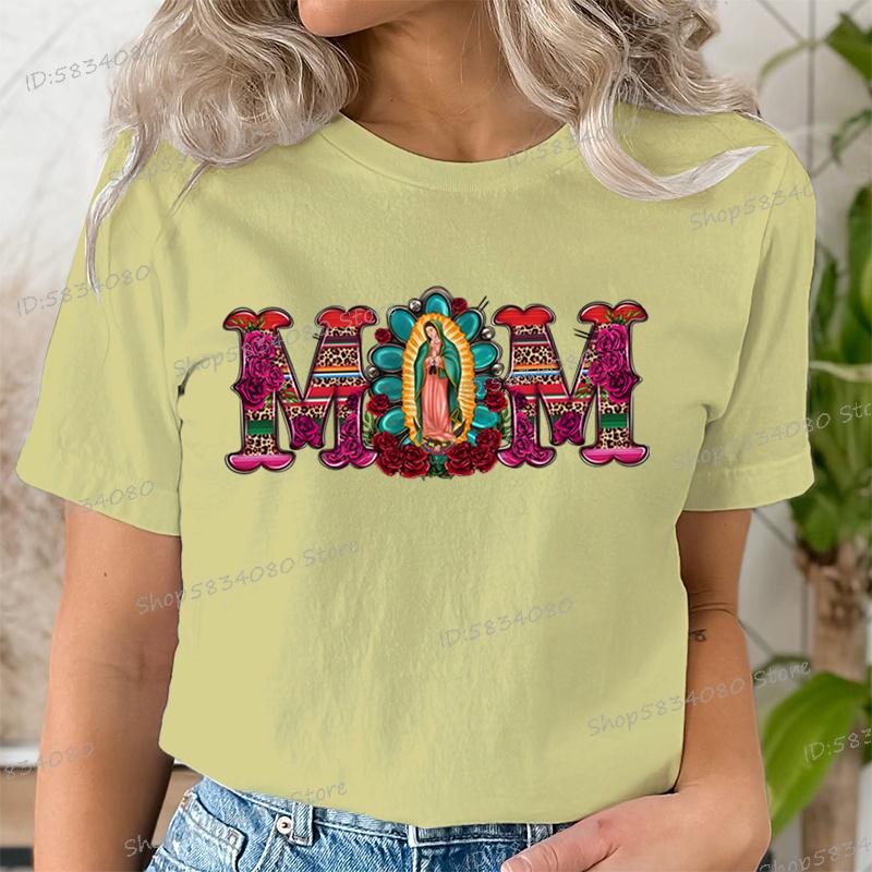 Mexican Mom Shirt Mothers Day Gift Short Sleeve Tshirt Mom Flower Leopard Print Tshirts Gift for Mama Vintage Retro Clothes