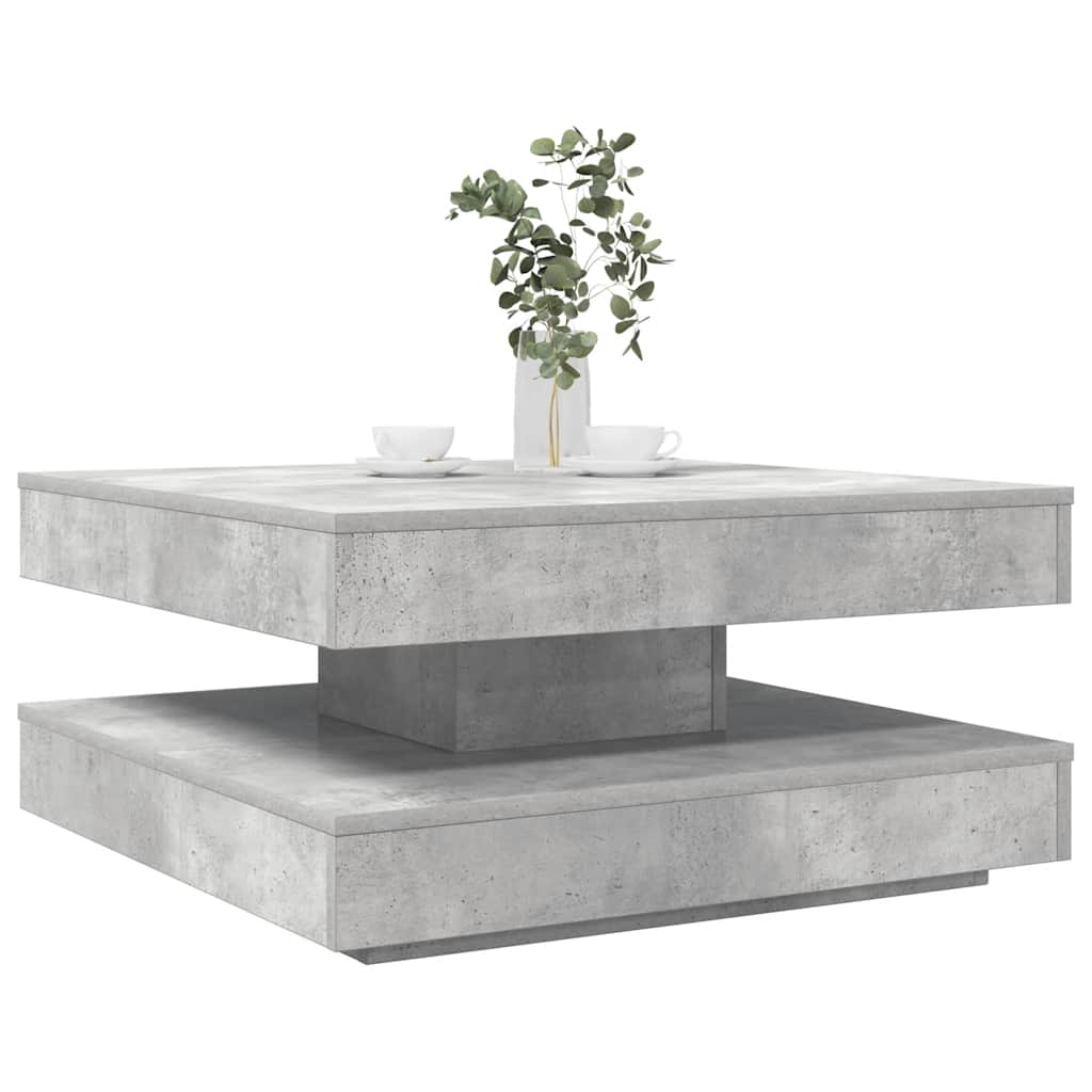 Rotating Coffee Table 360 degrees Swivel Concrete Grey 70 x 70 x 34.5 cm