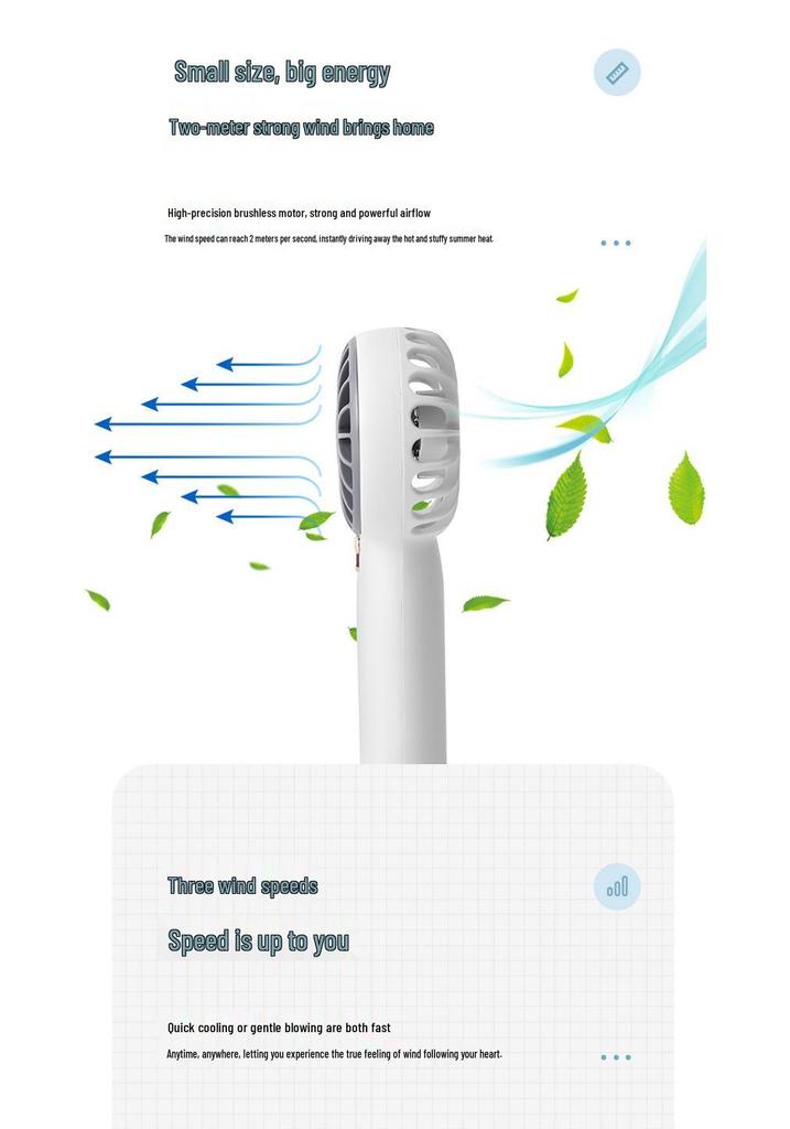 Mini Handheld 3-Speed USB Rechargeable Turbo Fan - Portable, Powerful Outdoor Small Fan