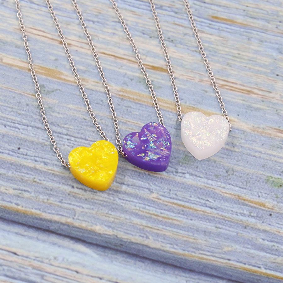 

Heart-Shaped Opal Pendant Necklace - Elegant Jewelry Accessory