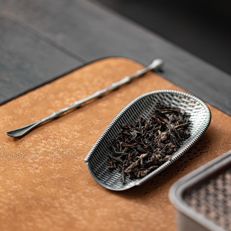 3/2/1pcs Alloy Weaving Teaspoon Sets Vintage Chinese Kung Fu Tea Accessories Zen Coffee Bean Taking Tools Tea Shovel Chaze