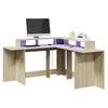 VidaXL Desk with LED Lights Sonoma Oak Engineered Wood, Computer Desk, Writing Desk, Office Furniture At 3309458