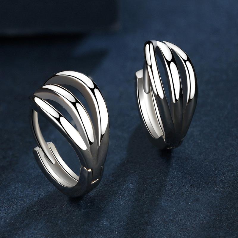 Ohrringe aus 925er Sterlingsilber für Damen, origineller Charme, doppelte Creolen mit Pavé-Zirkonia, feiner Verlobungs- und Jahrestagsschmuck, Geschenk 5355