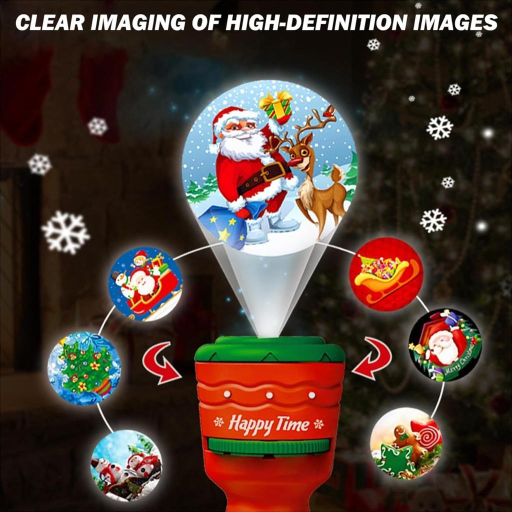 Non-Toxic Children'S Christmas Projector Flashlight Cognitive Lighting Cartoon Pattern Fun Picture Projector Early Education Toys For Kids