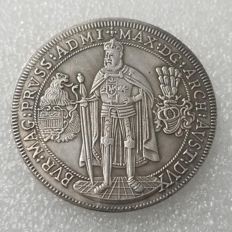 Antique Silver-Plated Brass Dollar Round #1164 Copper