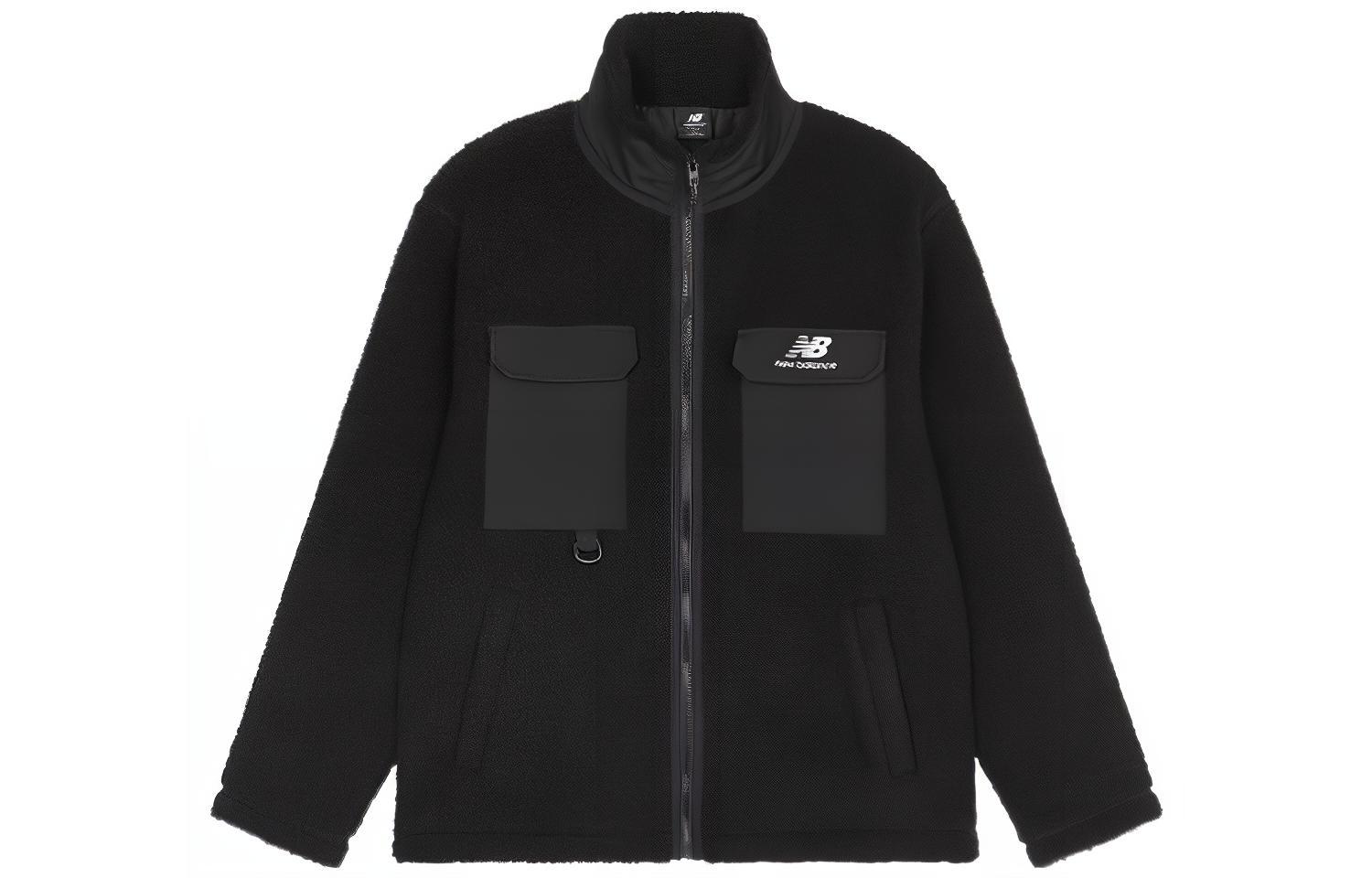New Balance Velvet Jackets Men s Black Stand Collar Moderate AMJ23358-BK M