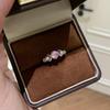Französischer Luxus Pinker Diamant Aquamarin Rosenring