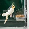 Spillproof Hanging Feeding Station Detachable Clear Feeding Bowl Cage Bird Feeder  Cage Accessories