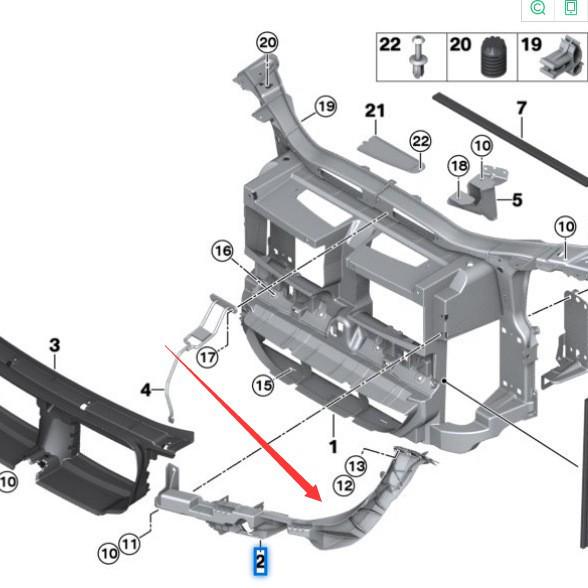 BMW X1 E84 Headlight Brackets (Left: 51642990179, Right: 51642990180)