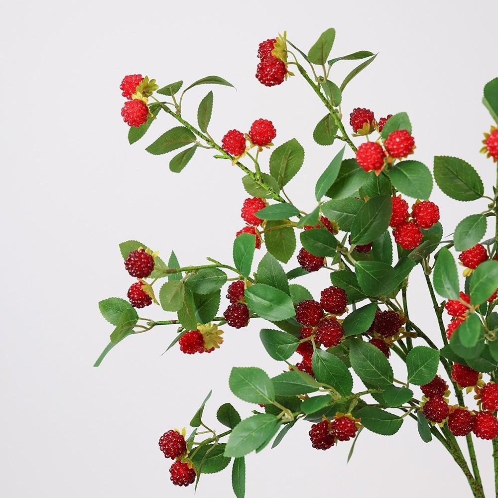 Realistic Artificial Raspberry Branch Plastic Long Branches Simulation Flower Decorative Fake Berry Branches Wedding Photography