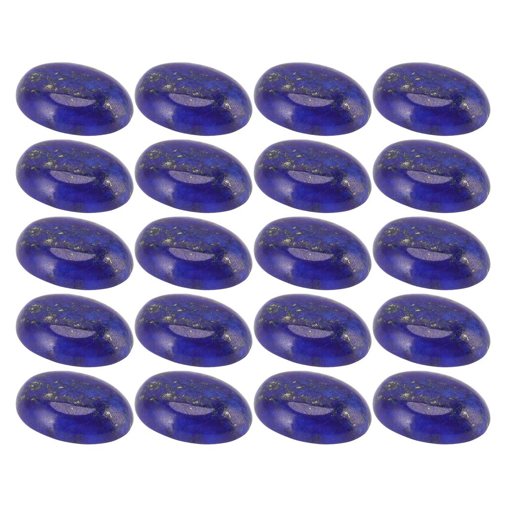 20pcs Oval Flatback Cabochon Lapis Lazuli Exquisite Ring Necklace DIY Stone Bead for Jewelry Making