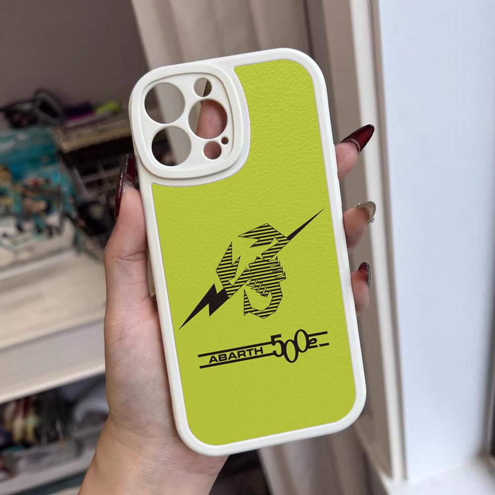 ABARTH Italy Car Phone Case For Iphone 16 15 14 12 13 Pro Max 11 Mini Xs Puls Lambskin Silicone Cover
