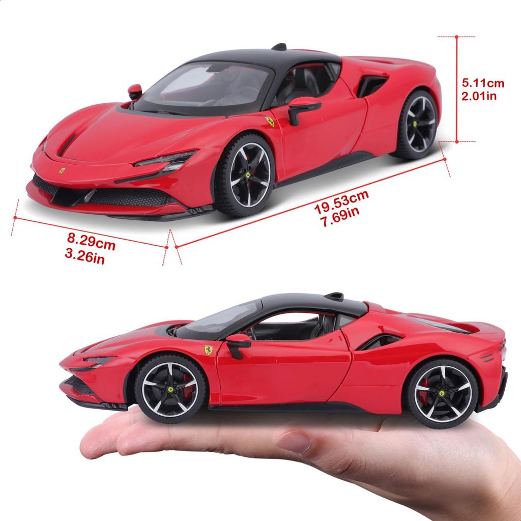 Bburago 1/24 Scale Ferrari SF90 Stradale Red [Open Engine Compartment Version] / Diecast Model Car, Finished Product, 18-26028(CN)