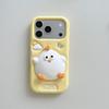 Cute 3D Cartoon Chick Phone Case For 17 16 15 14 13 12 Pro Max Plus Soft Silicone Protective Cover