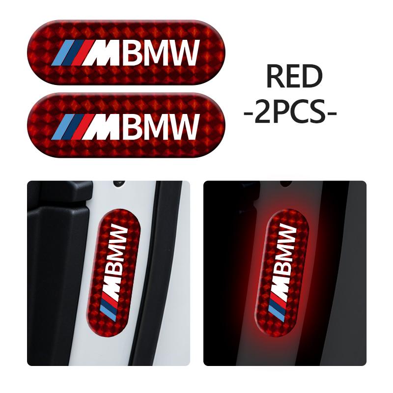 2pcs Car Night Reflective Strip Warning Stickers Road Safety Tips For BMW 1 3 5 7 Series M F01 F20 F10 F13 E52 E53 E60 E93 RI3