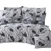Cotton Bedding 160x200 Satin 100% COTTON Black White Ginkgo Leaves