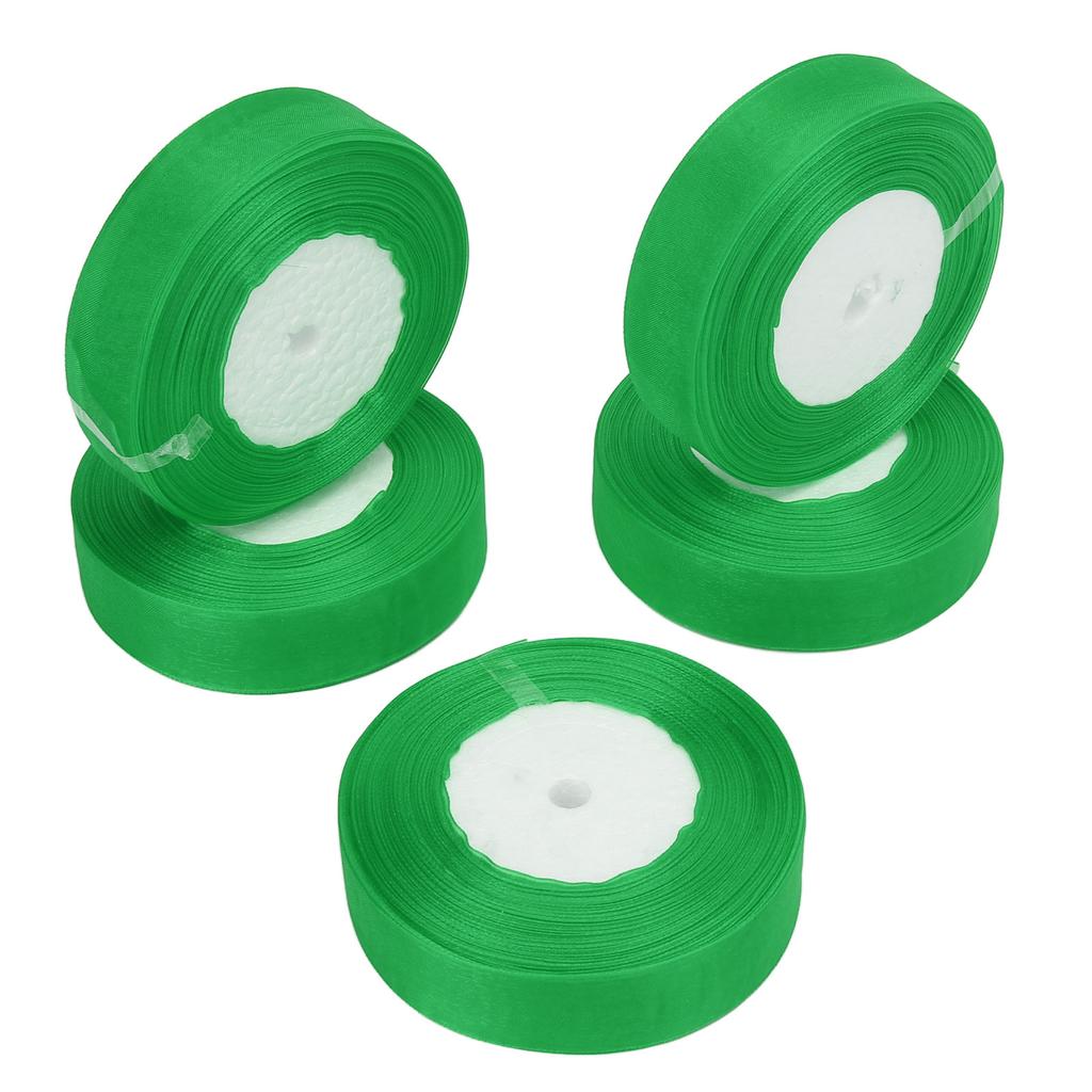 5 Rolls 245 Yards Total Gift Glitter Ribbon 2.5cm Width Polyester Metallic Glitter Ribbon Gift Ribbo