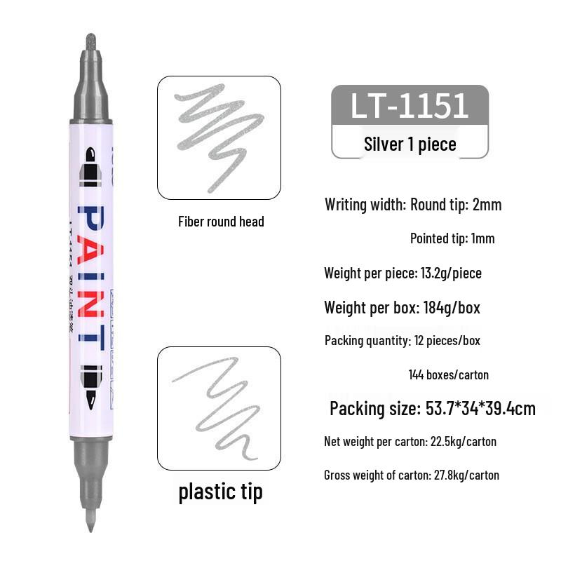 Letu Double-Head Waterproof Oil-Based Paint Marker - Large Capacity, Fade-Resistant for Industrial Touch-Up