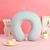 Slow Rebound U-shaped Pillow Portable Comfortable Travel Neck Cushion with Storage Bag Stripes Design Airplane Nap Pad