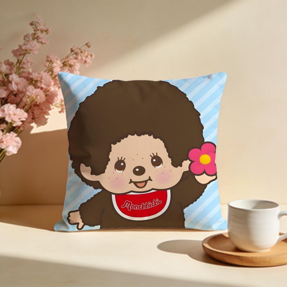 Popular MMonchhichiable Cushion Cover Stylish Washable Pillow Cover Ideal for Couch Bedroom Car Decoration