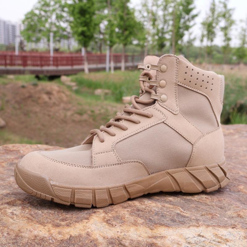 Summer Combat Boots Men's New Training Boots Men's Mesh Breathable Tactical Boots High-top Security Shoes Ultra-light Combat Training Boots