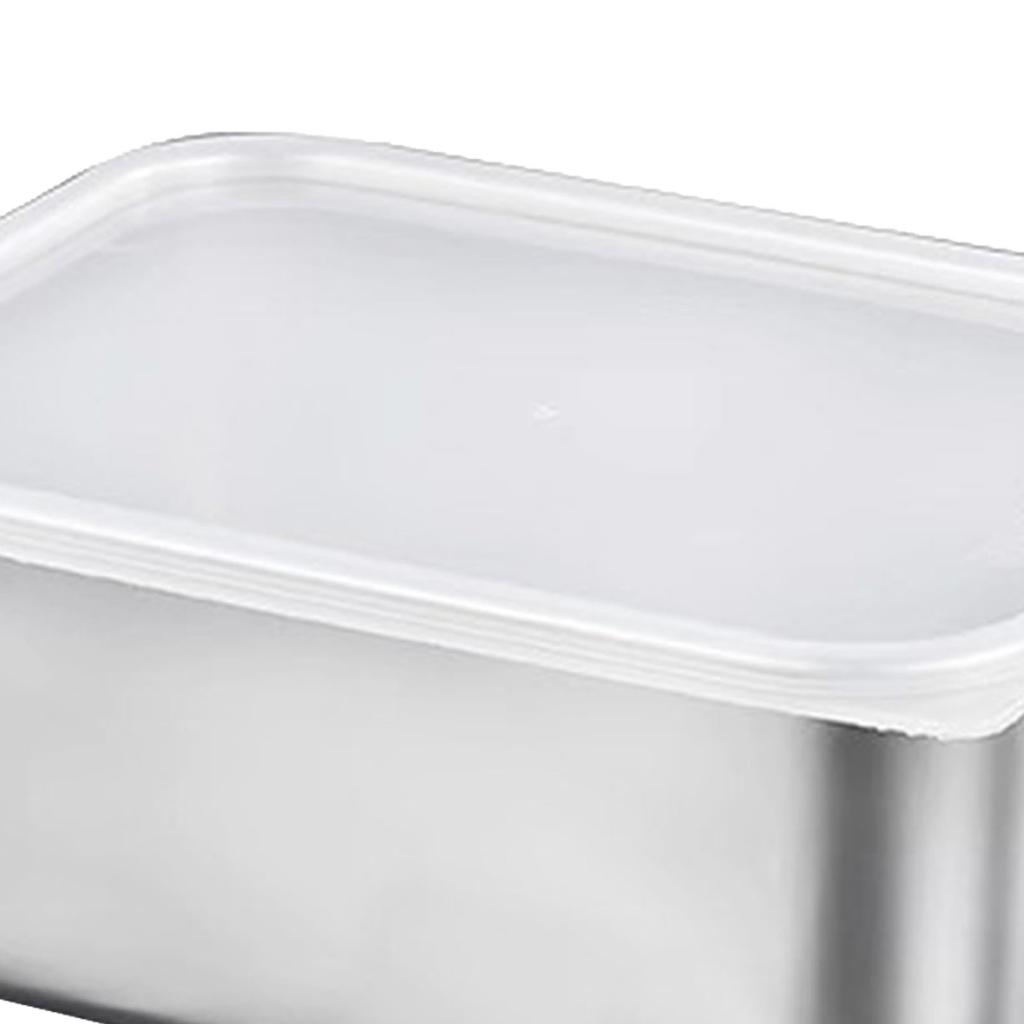 Food Storage Container with Lid 304 Stainless Steel Square Lunch Container for Fridge Outdoor