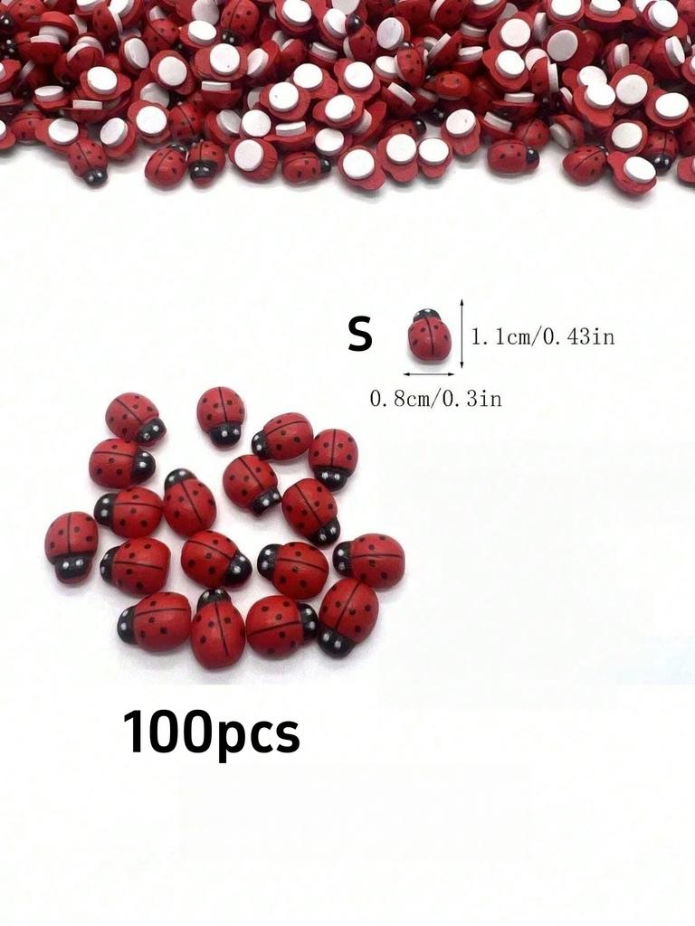 100/20PCS pieces of resin ladybug figurines, garden and courtyard micro landscape succulent pot decoration handicrafts