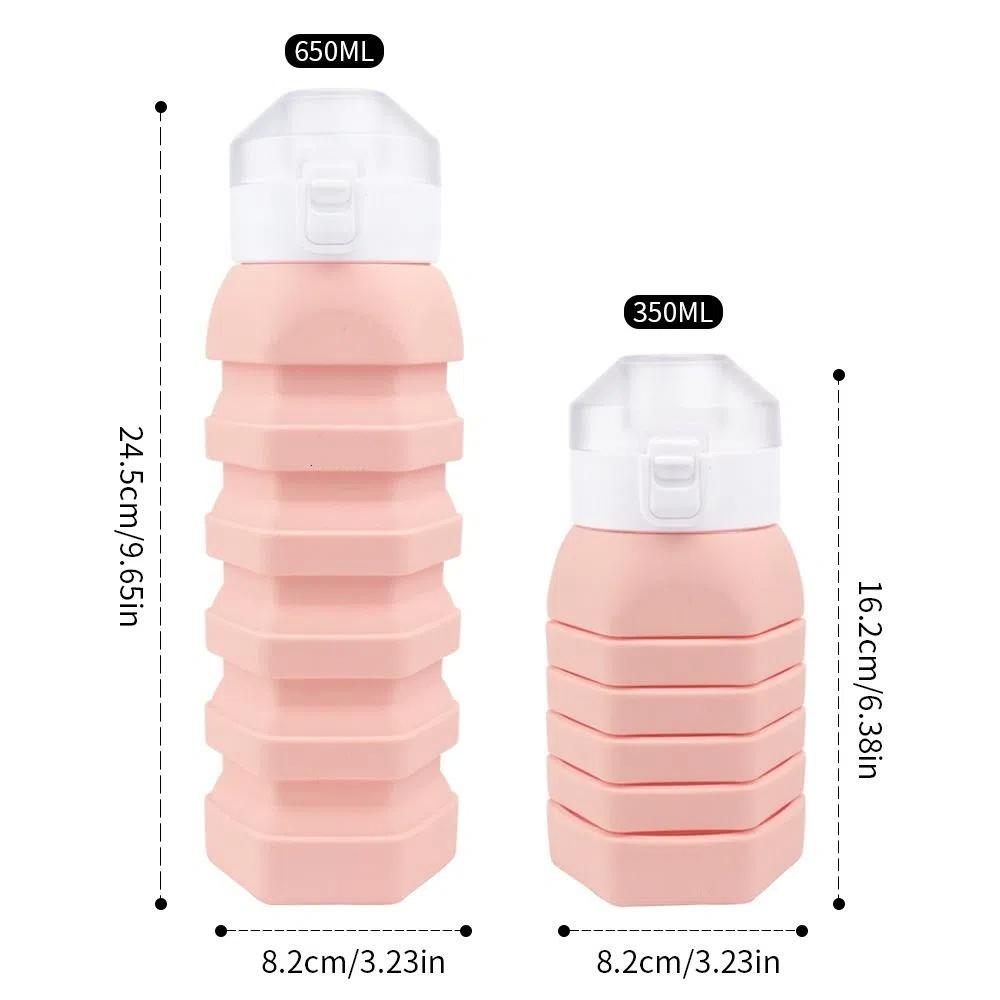 Large-capacity Collapsible Sport Bottle 350-650ML Foldable Drinking Cup  Outdoor Travel