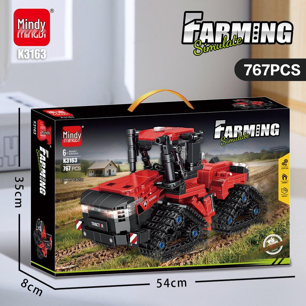 Mindi Grass Harvester for LEGO-Compatible Farmer Tractor Toy