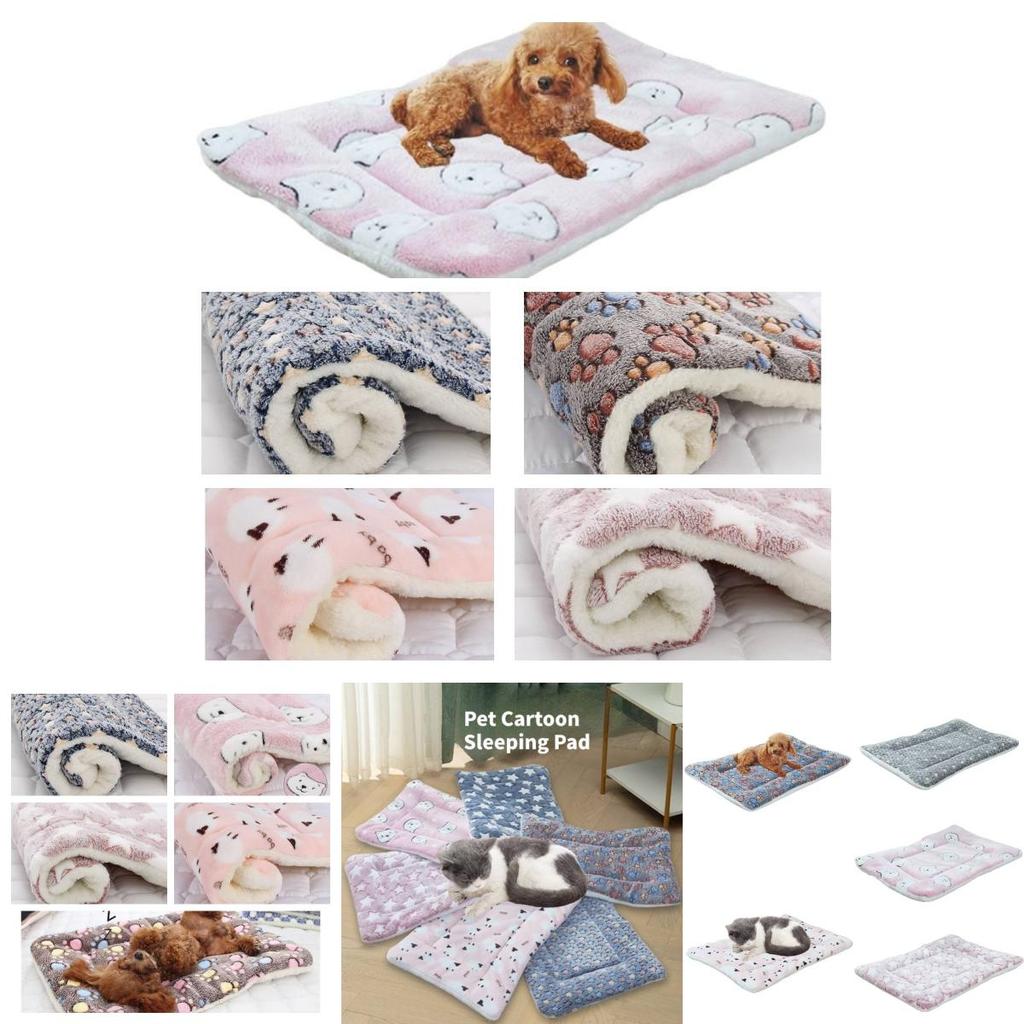 Factory Direct Sale Thickened Pet Mat For Autumn And Winter Cute Cartoon Style Anti-slip Blanket Wholesale Blue Starry Characters)