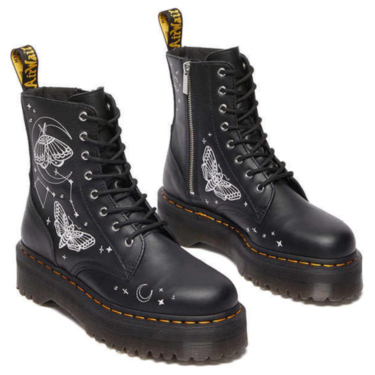 Dr. Martens Fusion Leather Jadon Celestial Comfortable Versatile Simple Mid-Calf Boots Unisex boots Black 41329001