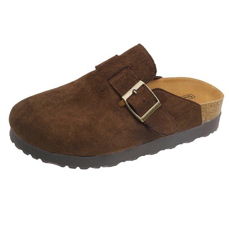 Hot Sales 2026 New Women's Shoes Women's Toe Slippers Suede Leather Clogs Women's Sandals Retro Fashion Garden Clog Slide