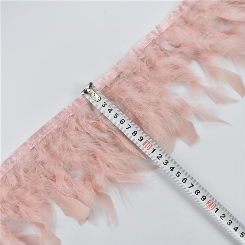 

2Meters Leather Pink Ostrich Feather Trims Fluffy Turkey Feather Boas Goose Plumas Fringe Ribbon for Needlework and Handicrafts