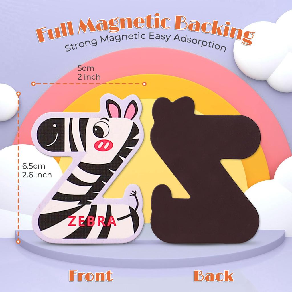 Magnetické písmenkové hračky pre batoľatá ABC zvieracia abeceda puzzle magnety na chladničku pre deti vzdelávacie hry na učenie pravopisu