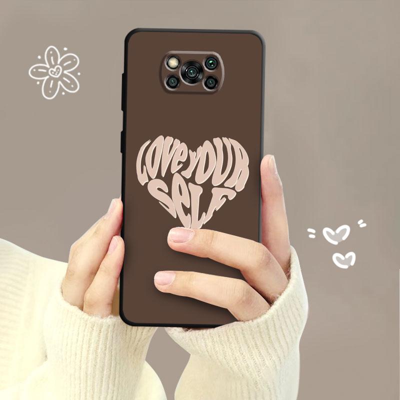 Pouzdro pro Xiaomi Poco X3 Nfc X4pro M3 C40 pro Mi 12 11 10 10t 8 Note10 Lite 11ultra 11t F1 Fashion Brown Love Wood Grain Texture