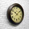 Santel Retro Circle Wall Antique Brown DQL682AN Japanese-made Radio-Controlled Clock,