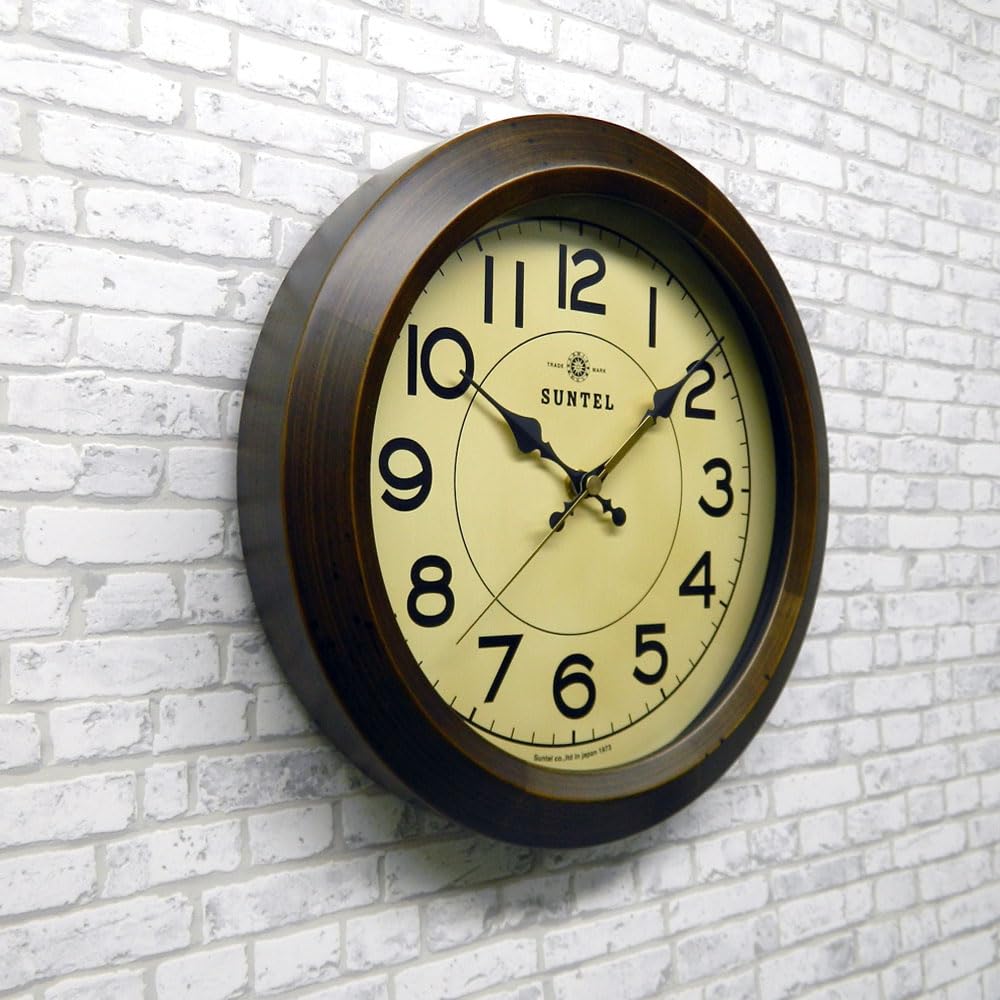 Santel Made in Japan Retro Circle Wall Clock Antique Brown DQL682AN Radio-Controlled
