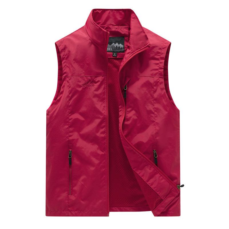 Men's Outdoor Waistcoat Casual Spring and Autumn Thin Autumn Solid Color Workwear Sleeveless Jacket
