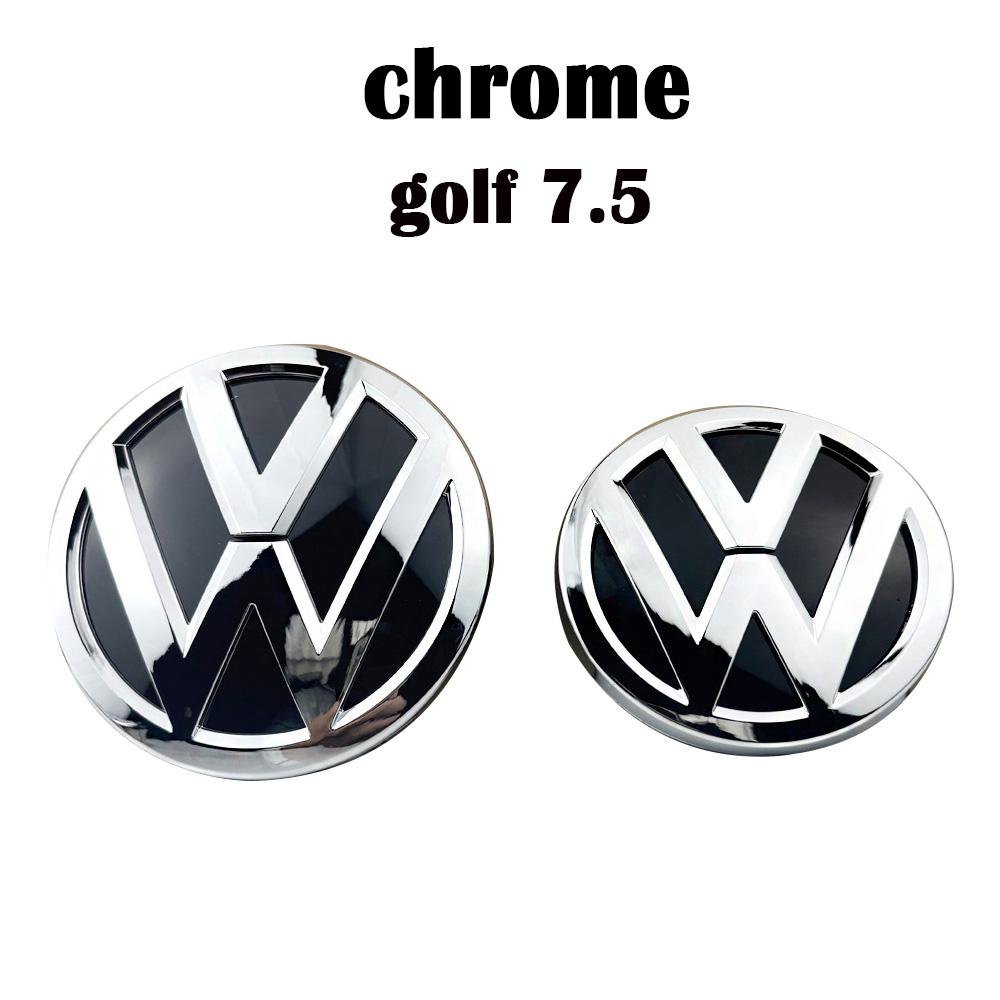 hijk1 Black car Front Grill Emblem Rear Trunk Badge Logo Golf 6 7 7.5 MK6 MK7 MK8 Polo 1set For Volkswagen VW Sticker Accessories